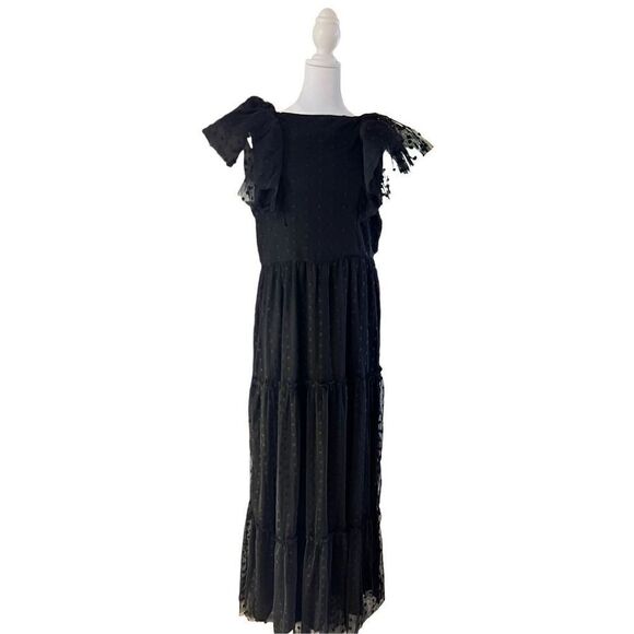 Tuckernuck Women's Black Onyx Tulle Giselle Gown Maxi Dress Size Large NWT - Picture 1 of 5